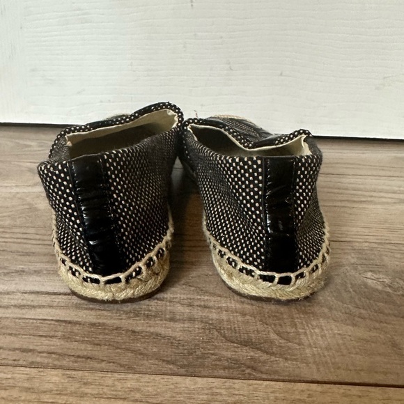 TORY Burch Lonnie Logo Black and Tan Espadrilles